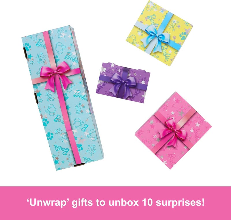 Barbie Party Unboxed Doll & Accessories, Pet Birthday Series Party Stars Set with 10 Surprises Including Color Change & Cake-Decorating Activity - Image 3